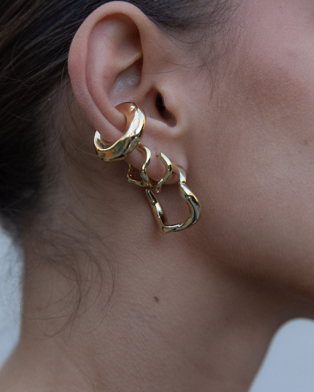 Wave Hoop Earrings - Small