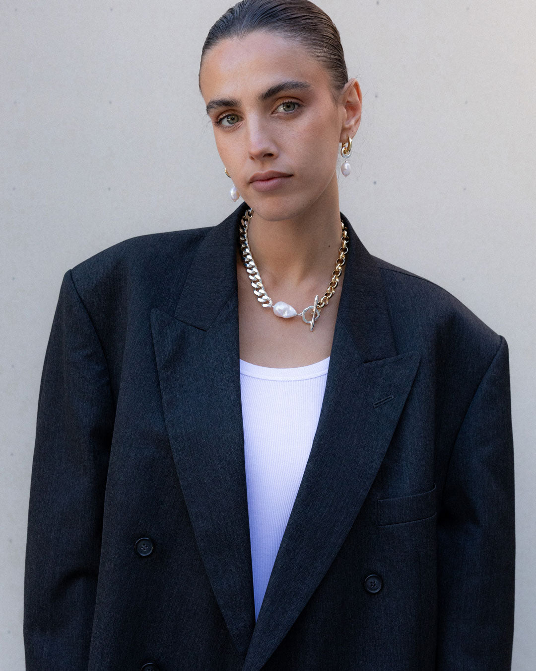 Amalgamated Pearl Statement Necklace