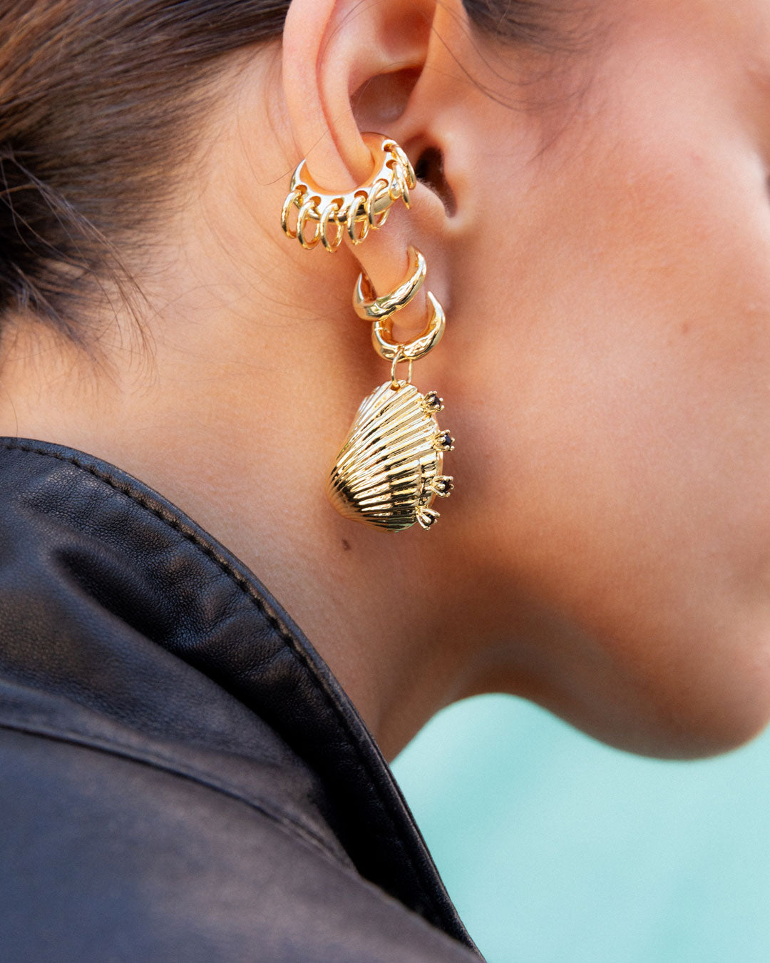 Salty Spiked Shell Earrings