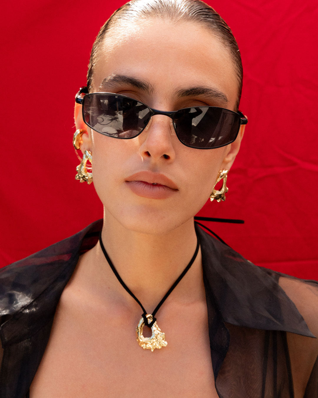 Collier de perles baroques à chaîne en forme de boîte