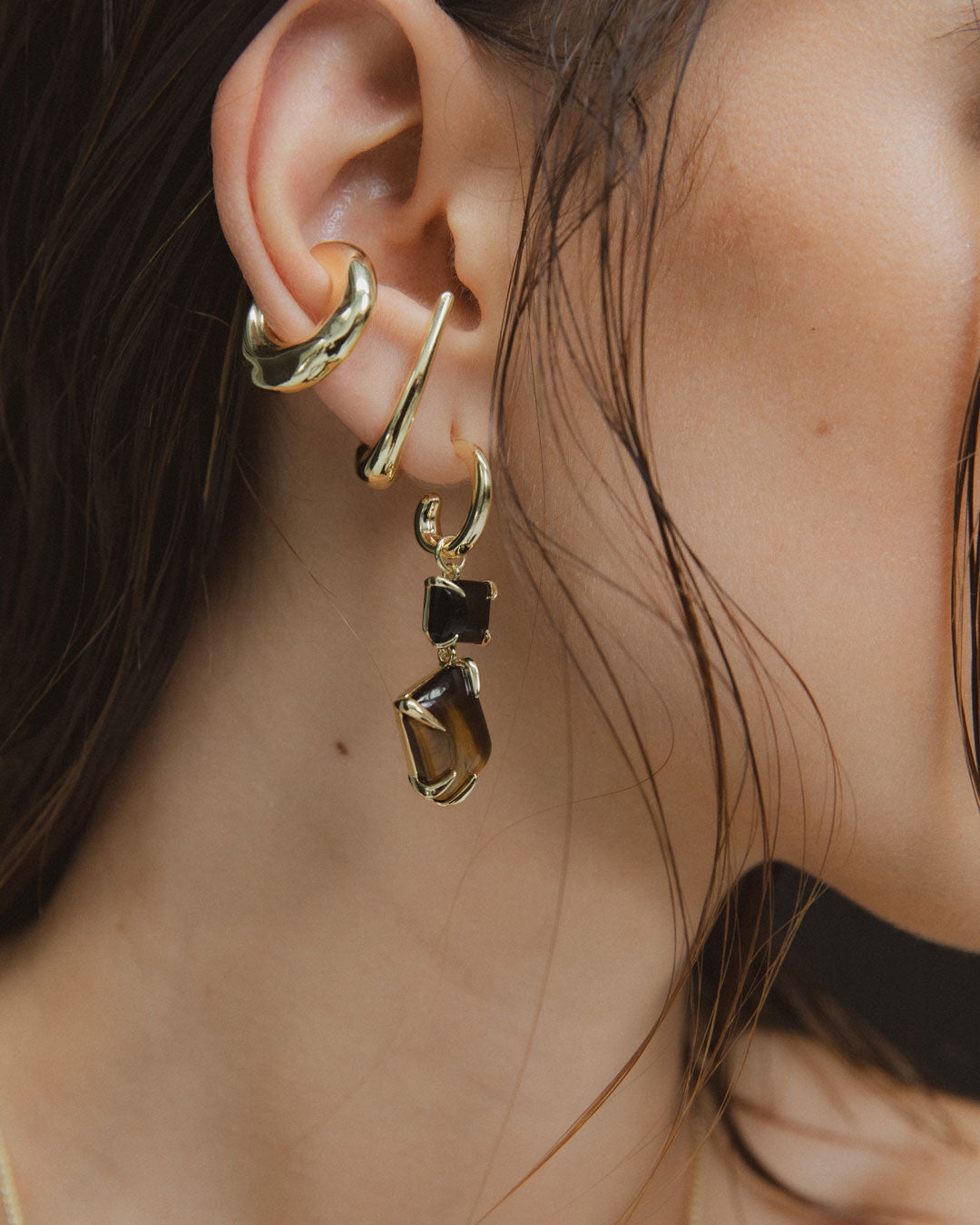 Double Drop Claw Earrings