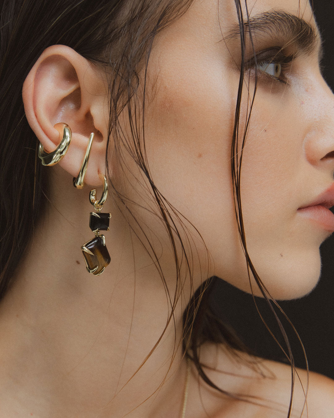 Double Drop Claw Earrings