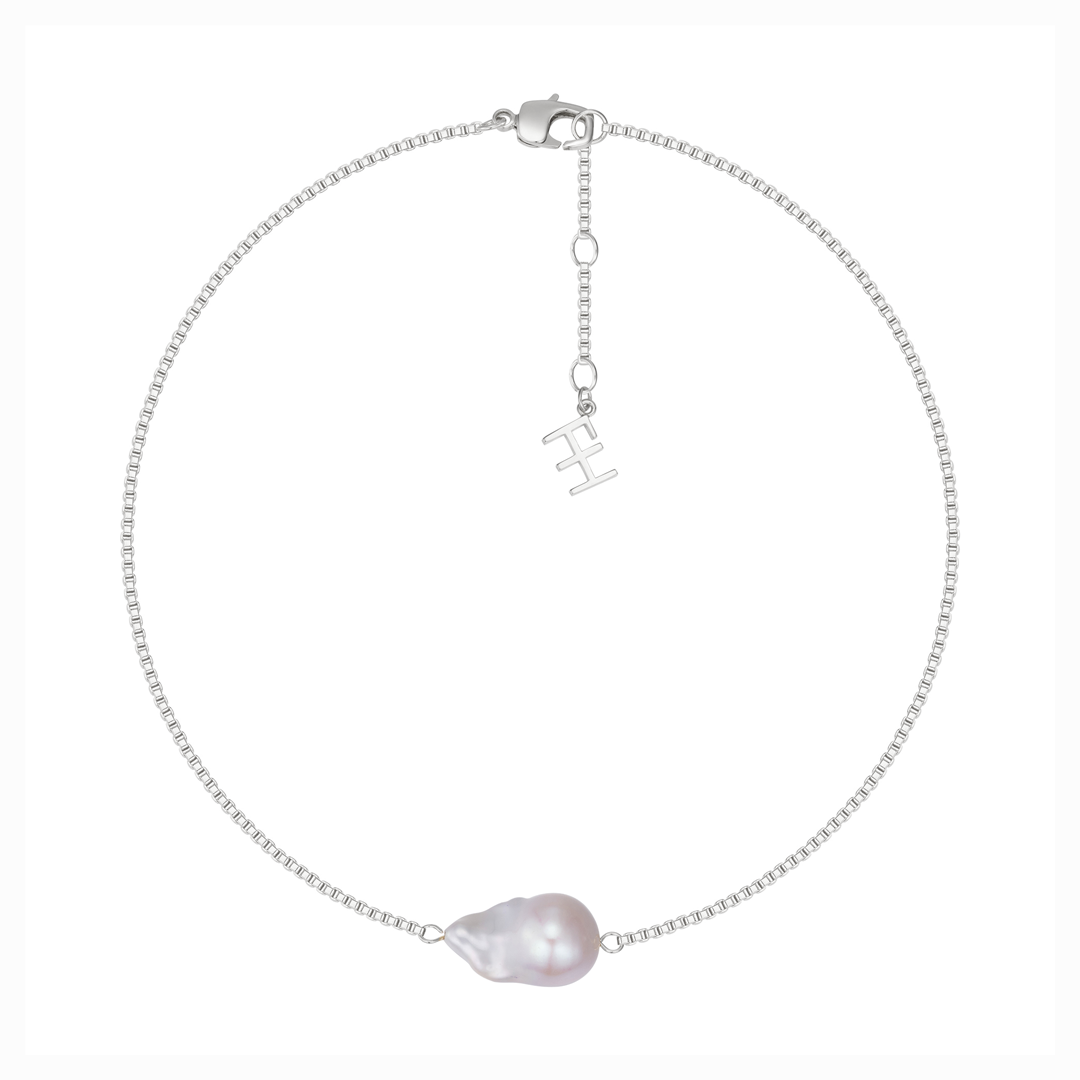 Collier de perles baroques à chaîne en forme de boîte