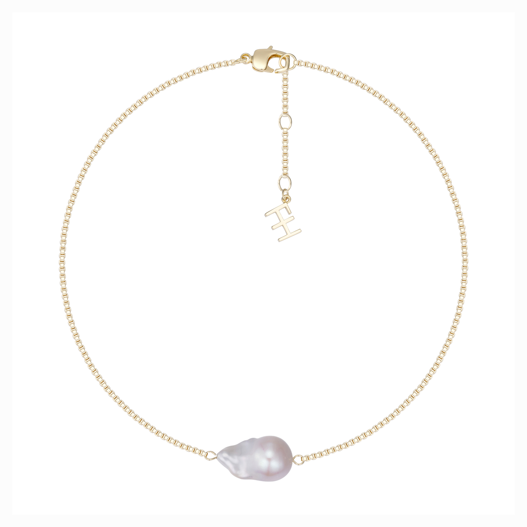 Collier de perles baroques à chaîne en forme de boîte