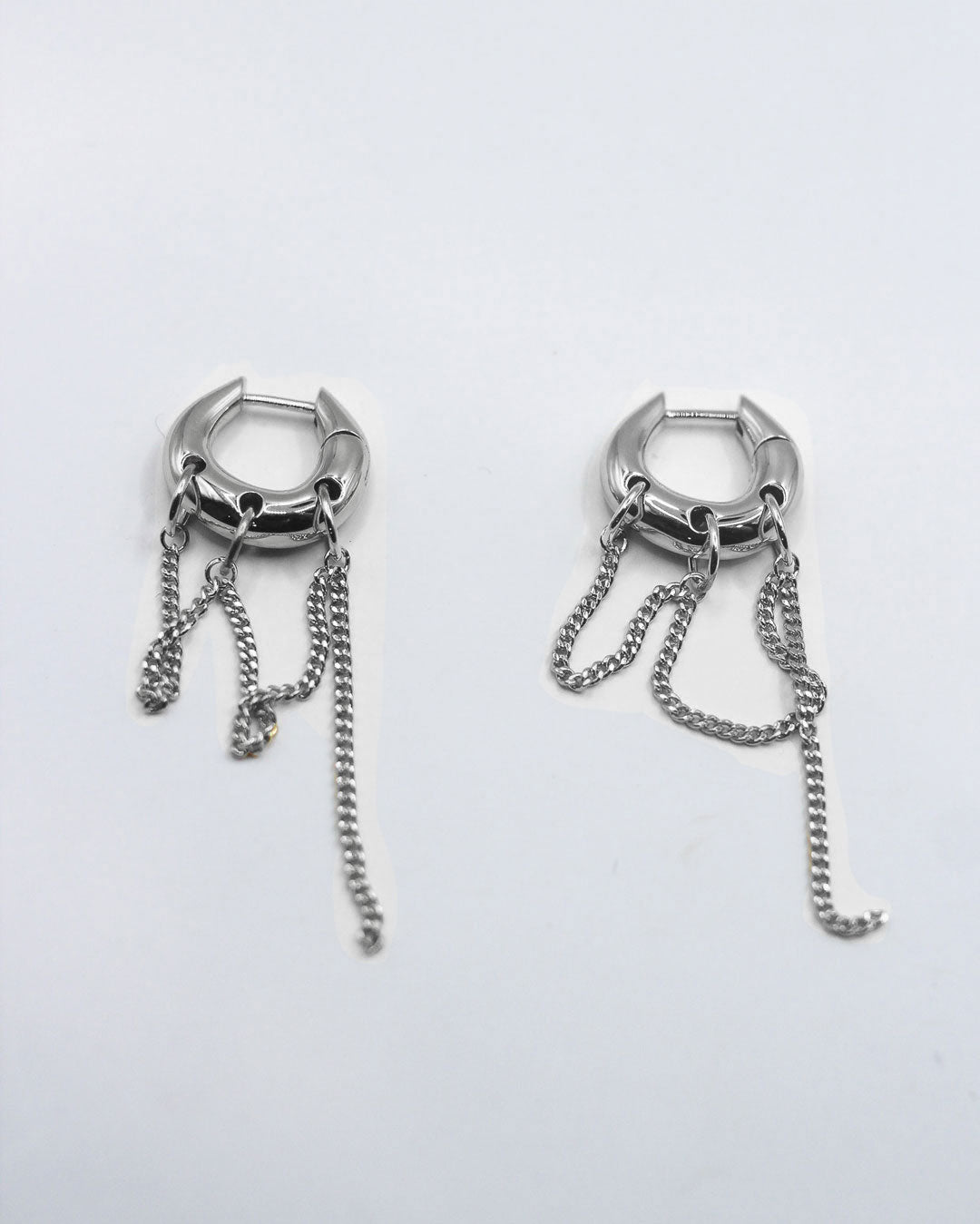 Dripping Chain Huggie Earrings