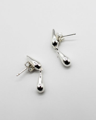 Double Droplet Studs - Silver