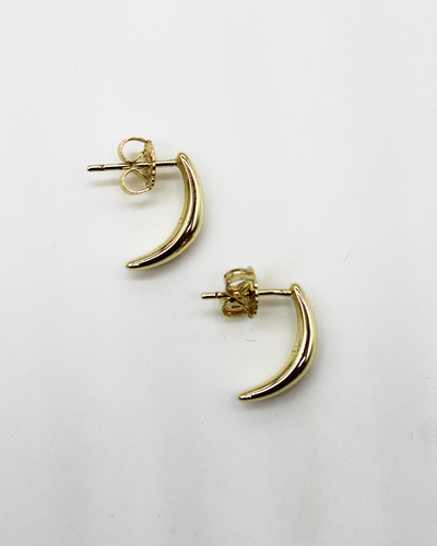 Moon Stud Earrings - Gold