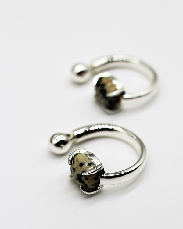 Accord Punk Earrings - Dalmatian Jasper