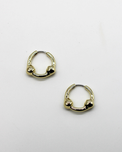Hammered Ball Hoop Earrings | Small - Gold