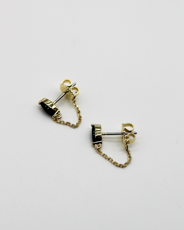 Boucles d'Oreilles Puces Chaîne Marquise - Péridot