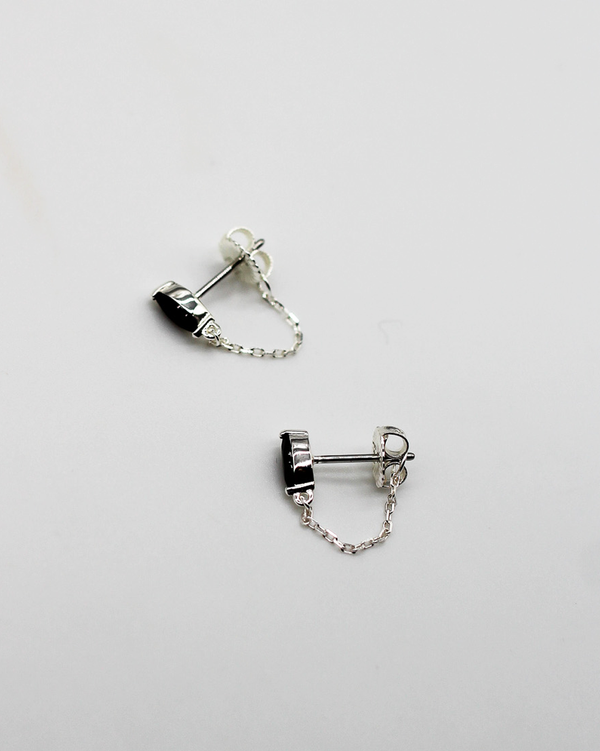Boucles d'Oreilles Puces Chaîne Marquise - Péridot
