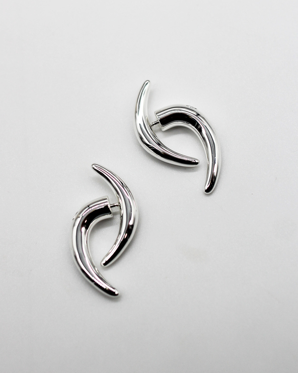 Lunar Eclipse Statement Earrings | Silver
