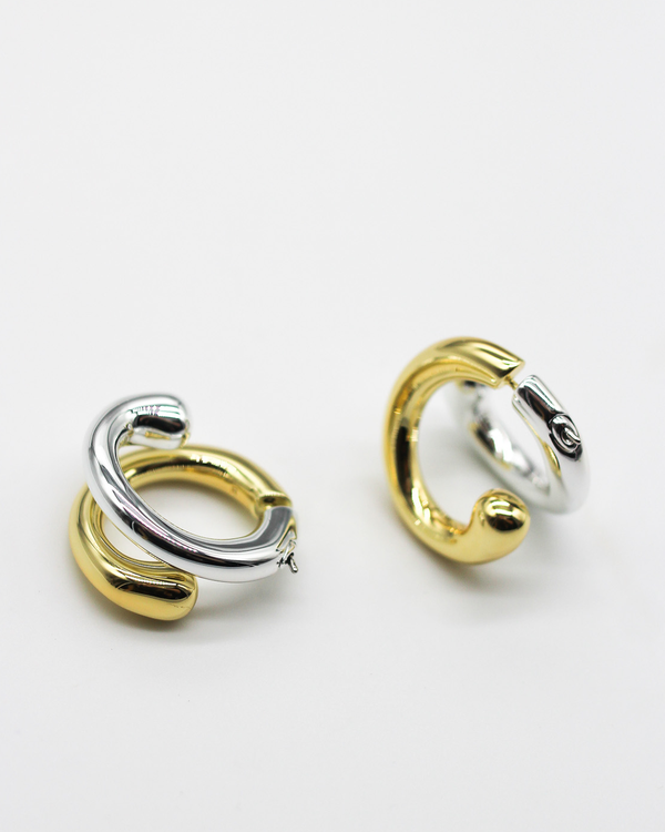 Double Trouble Hoop Earrings | Mixed Metals
