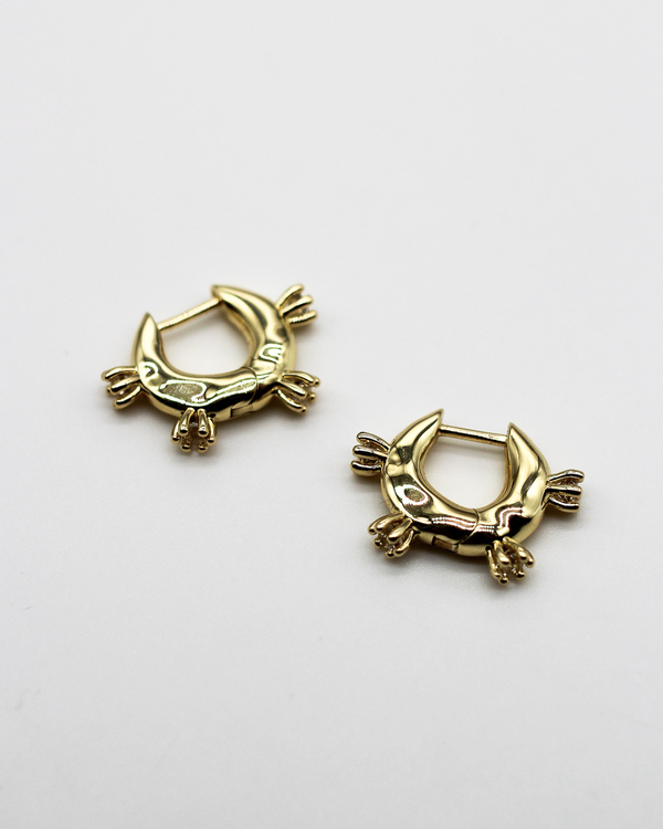 Adele Spiked Huggies | Gold + Topaz