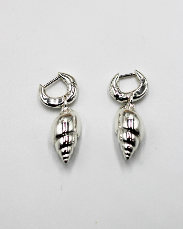 Conch Shell Earrings | Silver