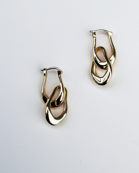 Mini Organic Link Earrings | Gold Minimalist Link Earrings – F+H