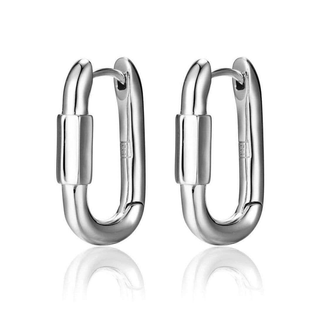 F+H Jewellery Earring Sterling Silver Plating Disengage XL Link Earrings
