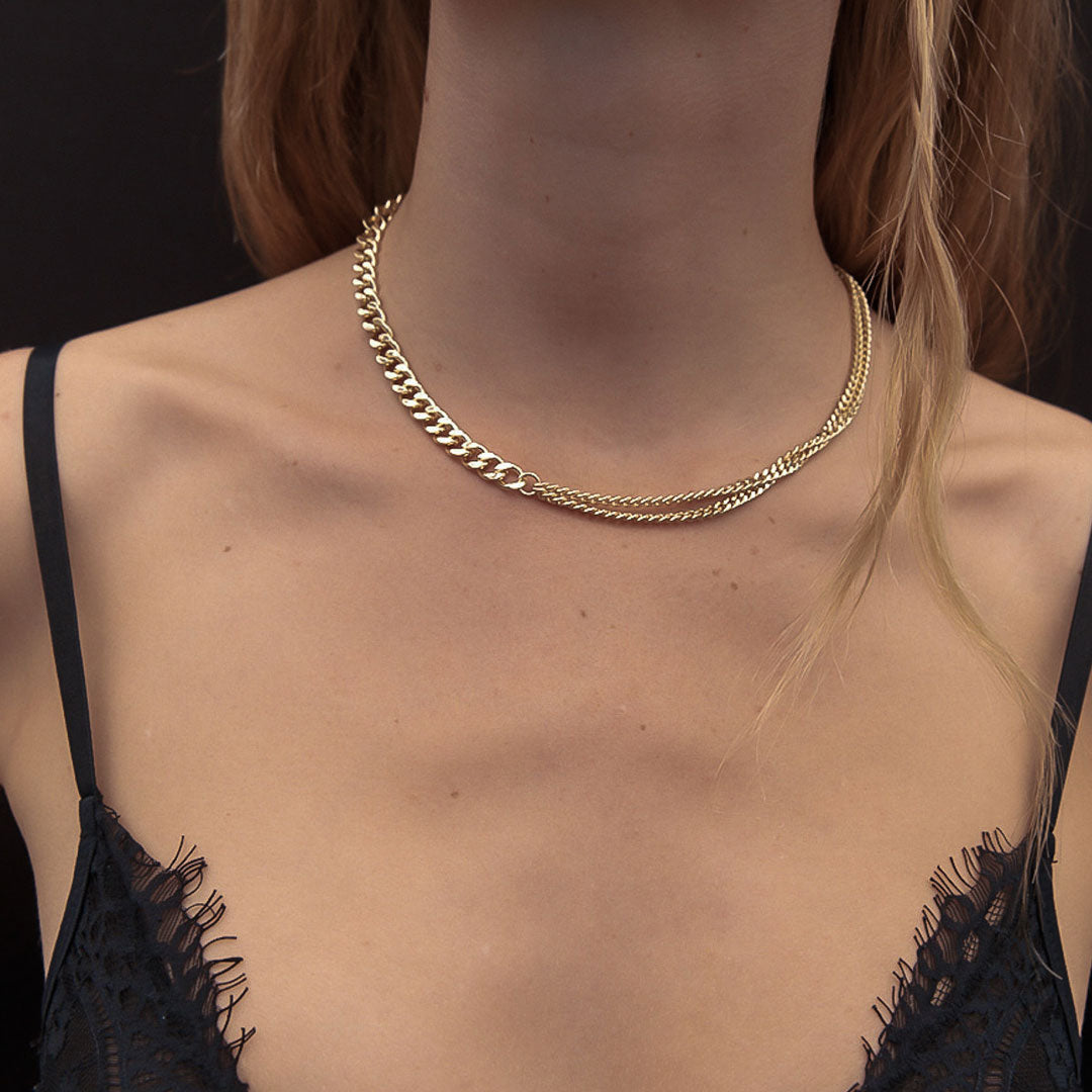 Amplify Double Curb Chain Choker - 420mm